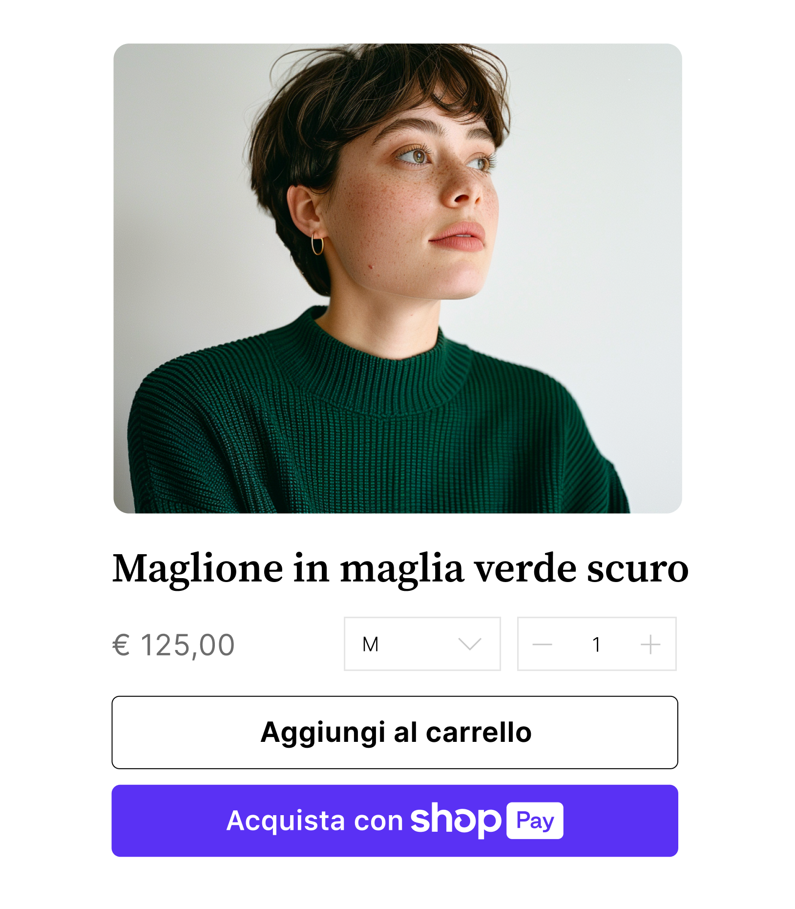 Animazione interattiva che mostra la velocità e la facilità d’uso di Shopify Checkout